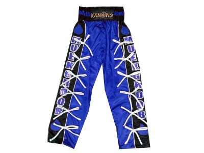 Kickboks broekje ontwerpen : KNPANTS-005-Blauw-Zwart