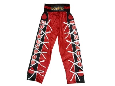 Kickboks broekje ontwerpen : KNPANTS-005-Rood-Zwart