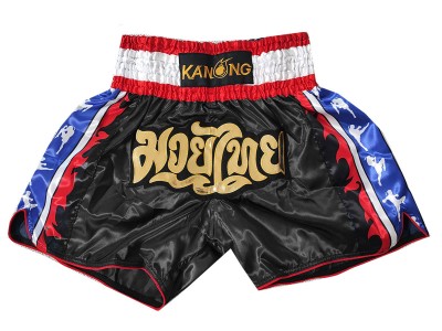 Kanong Muay Thai broekjes : KNS-149-Zwart Kanong Muay Thai broekjes : KNS-149-Zwart