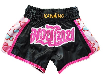 Kanong Muay Thai broekjes : KNS-501-Zwart Kanong Muay Thai broekjes : KNS-501-Zwart
