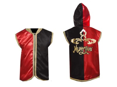 Kanong boks jas met capuchon / boksjack met capuchon : 121-Rood-Zwart