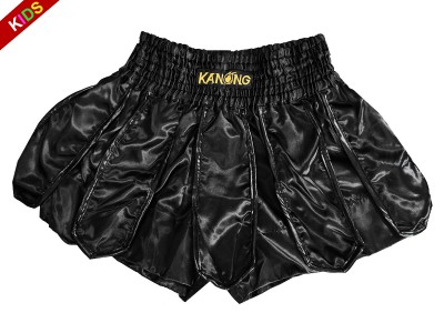 Kanong Muay Thai kickboks broekje kind : KNS-139-Zwart-K