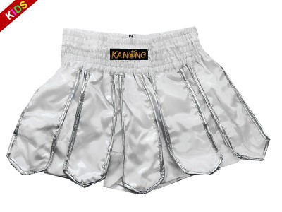 Kanong Muay Thai kickboks broekje kind : KNS-139-Wit-K