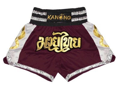 Kanong Muay Thai broekjes : KNS-141-Kastanjebruin