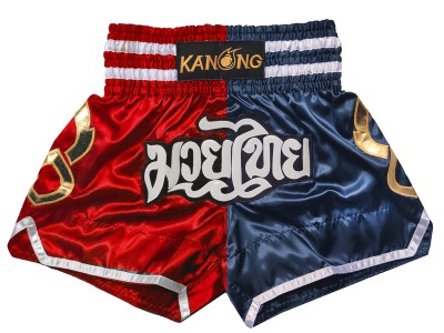 Kanong Muay Thai broekjes : KNS-143-Rood-Marineblauw