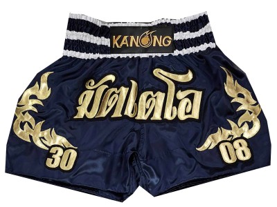 Aangepaste Thaise boksshorts : KNSCUST-1265-Marineblauw