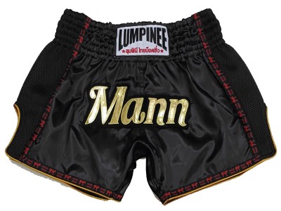 Aangepaste muay thai shorts met naam : KNSCUST-1271-Zwart