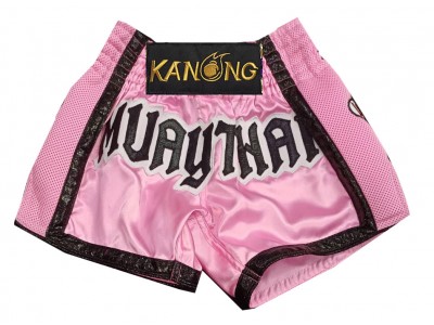 Aangepaste muay thai shorts met naam : KNSCUST-1276-Roze