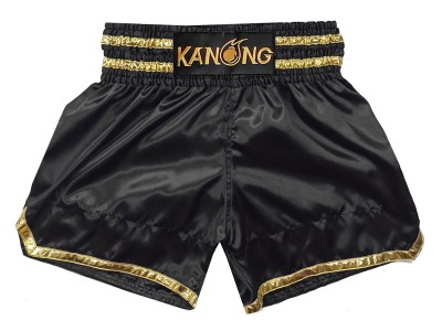 Aangepaste muay thai shorts met naam : KNSCUST-1278-Zwart