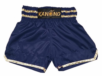 Aangepaste muay thai shorts met naam : KNSCUST-1278-Marineblauw