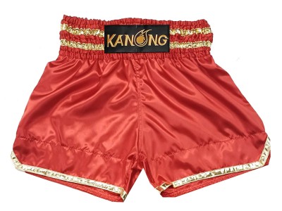 Aangepaste muay thai shorts met naam : KNSCUST-1278-Rood