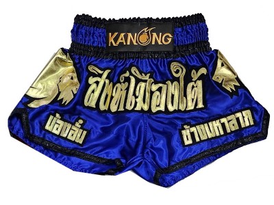 Aangepaste muay thai shorts met naam : KNSCUST-1280-Blauw