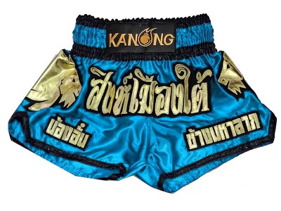 Aangepaste muay thai shorts met naam : KNSCUST-1280-Hemelsblauw