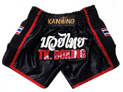 Aangepaste muay thai shorts met naam : KNSCUST-1288-Zwart