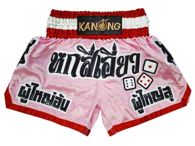 Op maat gemaakte Muay Thai shorts met naam : KNSCUST-1299-Roze