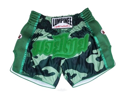 Lumpinee kick boks Broekjes : LUM-052-Groen-Camouflage