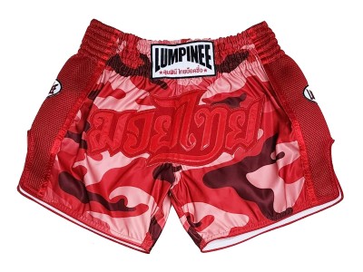 Lumpinee kick boks Broekjes : LUM-052-Rood-Camouflage