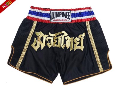 Lumpinee Muay Thai broekje kind : LUMRTO-006-Zwart-K