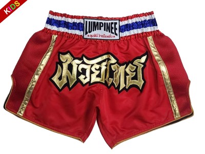 Lumpinee Muay Thai broekje kind : LUMRTO-006-Rood-K