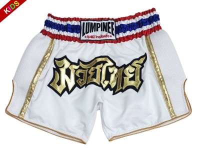 Lumpinee Muay Thai broekje kind : LUMRTO-006-Wit-K