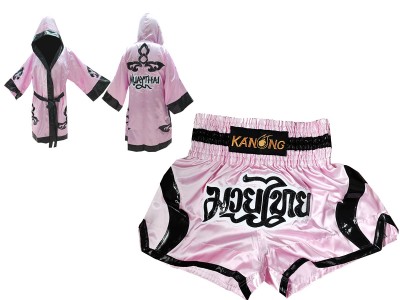 Kickboksset - Gepersonaliseerde boksjurk en Muay Thai broekje : 143-Roze
