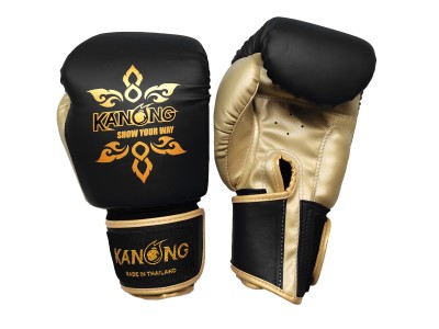 Kanong Muay Thai  Bokshandschoenen : Thai Power Zwart/Goud