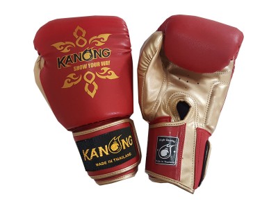 Kanong Kickboks Bokshandschoenen : Thai Power Rood/Goud