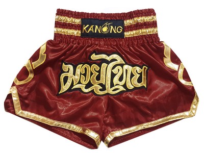 Kanong Muay Thai broekjes : KNS-121-Kastanjebruin