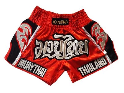 Kanong Retro Muay Thai Shorts Broekje : KNSRTO-207-Rood