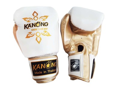 Kanong Muay Thai Bokshandschoenen : Thai Power Wit/Goud