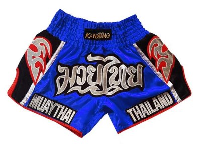Kanong Retro Muay Thai Broekje : KNSRTO-207-Blauw