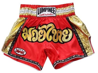 Lumpinee Muay Thai Kickboks Broekjes Broek Shorts : LUM-045-Rood