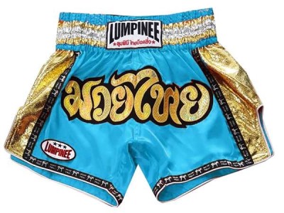 Lumpinee Muay Thai Kickboks Broekjes Broek Shorts : LUM-045-Lichtblauw