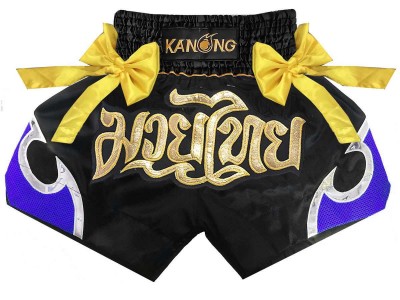 Kanong Muay Thai broekje : KNS-131-Zwart-Blauw