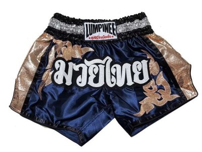 Lumpinee kick boks Broekjes : LUM-043-Marineblauw