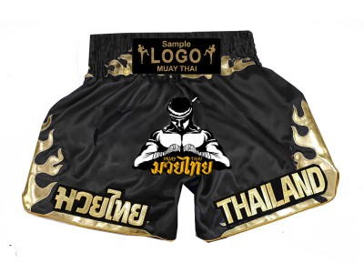 Muay Thai broekjes Ontwerpen , Kickboks Shorts met geborduurd logo