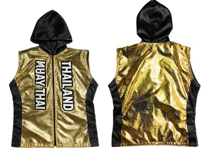 Kanong boks jas met boksjack : KNHOD-004-Goud-Zwart