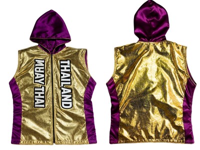Kanong boks jas met boksjack : KNHOD-004-Goud-Violet