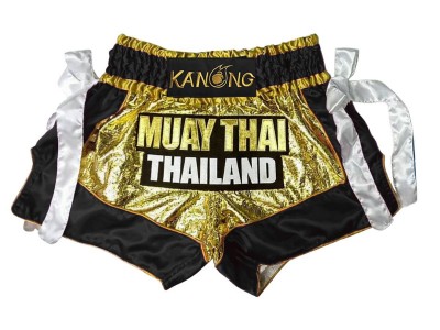 Kanong Muay Thai broekjes : KNS-152-Goud-Zwart