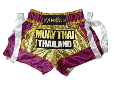 Kanong Muay Thai broekjes : KNS-152-Goud-Violet
