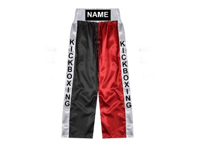 Kickboksbroekjes ontwerpen : KNPANTS-001-Zwart-Rood