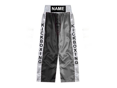 Kickboks broekjes ontwerpen : KNPANTS-001-Zwart-Zilver