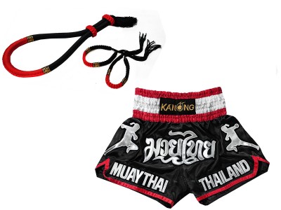 Mongkol Prajead set met Muay Thai Shorts: 133-Zwart
