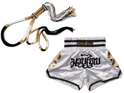 Mongkol Prajead set met Muay Thai Shorts:143-Wit