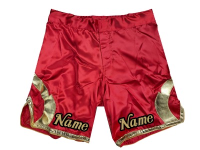 MMA shorts met naam : Rood