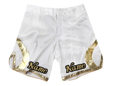 MMA-shorts aanpassen en naam of logo toevoegen: Wit