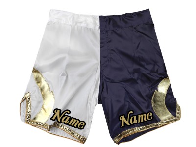 MMA shorts ontwerpen : wit-marineblauw