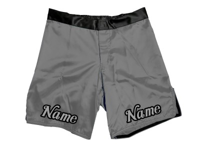 Op maat gemaakte MMA-shorts met naam of logo: grijs