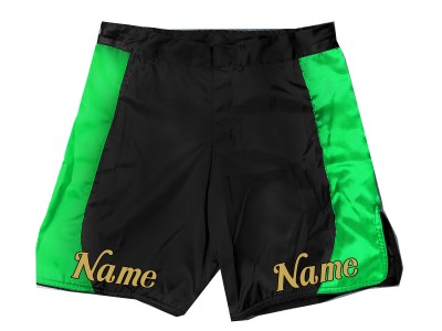 Personaliseer ontwerp MMA shorts met naam of logo: Zwart-Groen