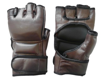 MMA Grappling handschoenen met naam : bruin